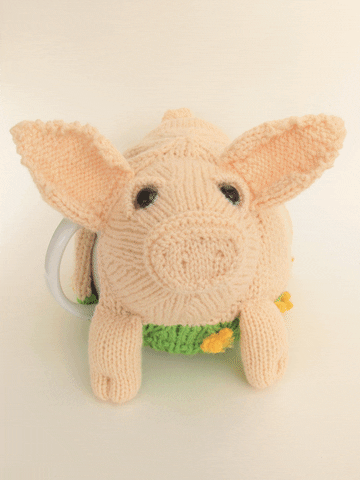 TeaCosyFolk giphyupload pig farm knitting GIF