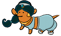 Princess Jasmine Dog Sticker by Stefanie Shank