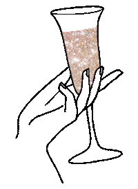 Champagne-Studio drink cheers drunk glitter Sticker