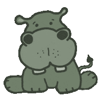 Hippo Sticker