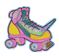 iioanadoubleye art pink yellow glitter Sticker