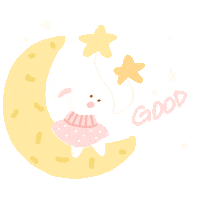 kint123 night sleep moon bunny Sticker