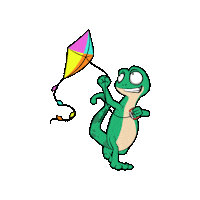 hellovrasidas fly picnic kite gecko Sticker