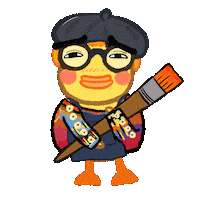claratan122 love duck painting gd Sticker