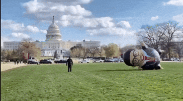 Nonprofit Flies Large George Santos Inflatable in Front of the US Capitol
