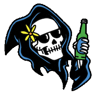 Grim Reaper Beer Sticker by Threadheads