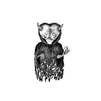 Dollholocaust white black draw demon Sticker