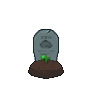 Rest In Peace Pixel Art Sticker by Onchain Heroes