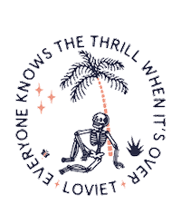 Palm Tree Skeleton Sticker by Loviet