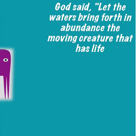 aidanpatrickbenbow octopus god said js animation let the waters bring forth in abundance the moving creature that has life GIF