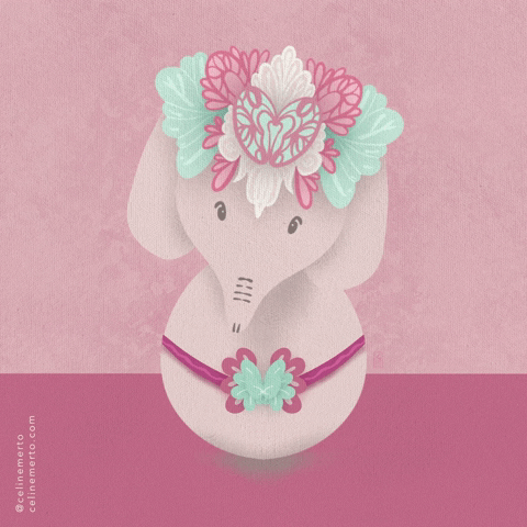 celinemerto elephant baby elephant pink elephant celinemerto GIF