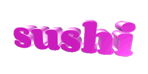 3D Sushi Sticker by GIPHY Text