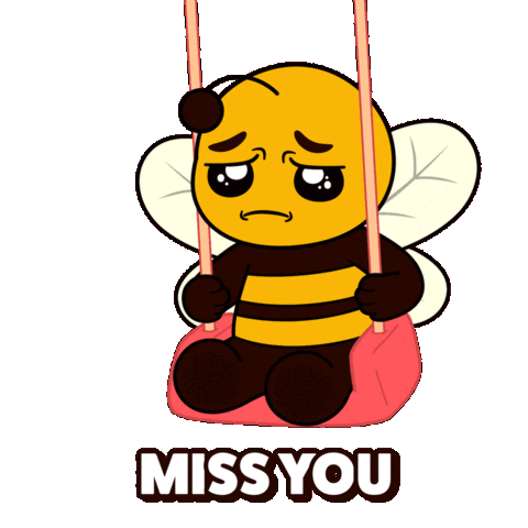 Sad Miss You Sticker by Plan Bee Studios