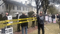 Mariachi Band Joins Protesters Outside Ted Cruz's Houston Home