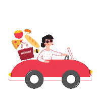 car driving Sticker by RedMart
