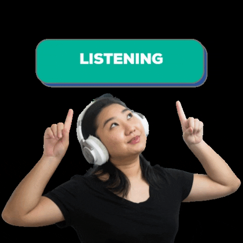 exseedidiomas giphygifmaker listen listening audio GIF