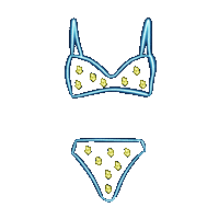 hautestockco summer neon bikini swimsuit Sticker