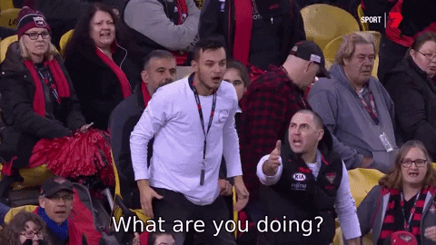 angry what are you doing GIF by Essendon FC