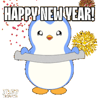 Happy New Year Celebration Sticker by Pudgy Penguins