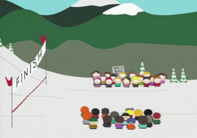 finish line snow GIF by South Park 