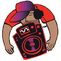 paulsutcliffe dj playing turntable mixing Sticker