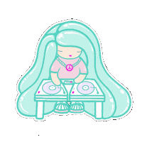 vanesalongchamp music dj turntable decks Sticker