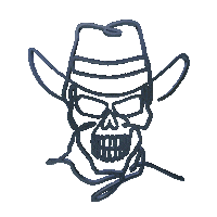 Skull Cowboy Sticker by PASTE