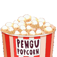 Here We Go Popcorn Sticker by Pudgy Penguins
