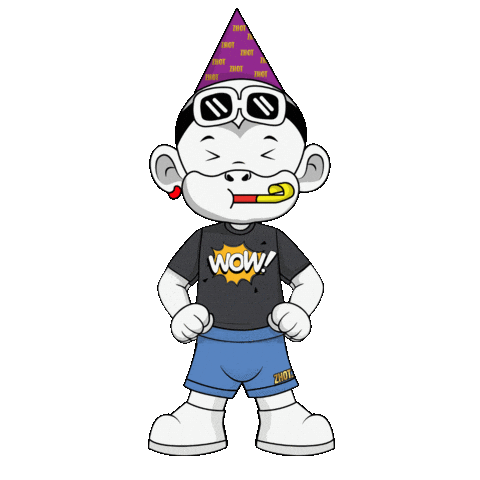 White Monkey Wow Sticker by Zhot