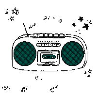 blackheartcreations music star radio play Sticker