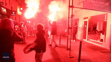 Argentina Fans Celebrate in Paris 