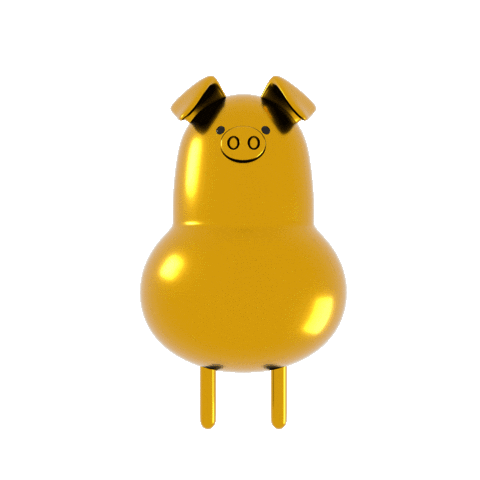 Gold Pig Sticker by samchomaeul