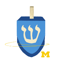 Happy Hanukkah Dreidel Sticker by University of Michigan