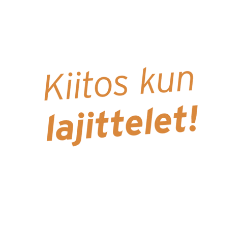 KiitosKunLajittelet giphyupload recycle recycling speech bubble Sticker
