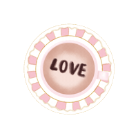 dhefloriano love tea cafe cha Sticker