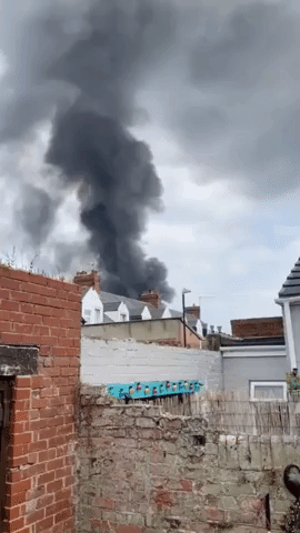 Dark Smoke Billows From Scrapyard Fire in Northeast England
