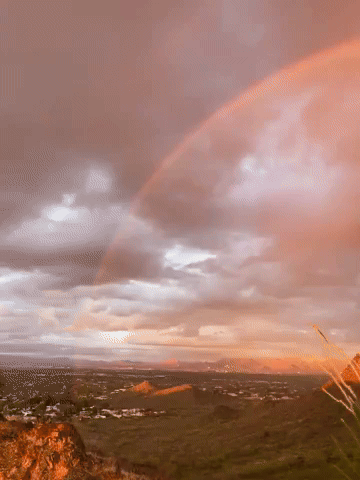 Sunset Rainbow Stretches Over Phoenix Following Stormy Weather