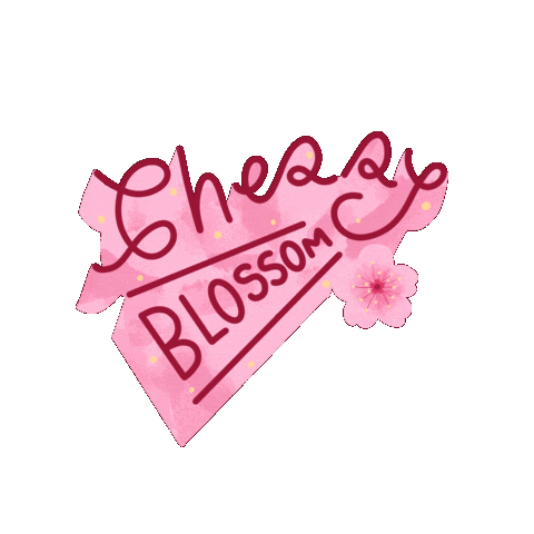 Cherry Blossom Illustration Sticker by Keva Epale
