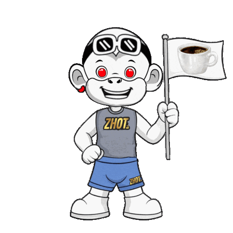 Grinning Cup Of Coffee Sticker by Zhot