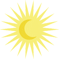 libeworkshop sun moon sunshine libe Sticker