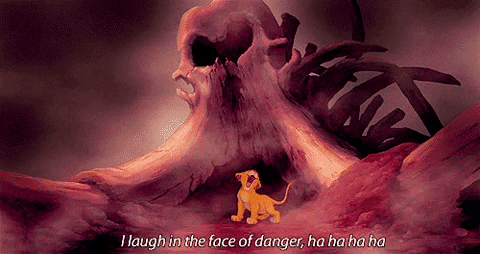 matageli lion king simba graveyard i laugh in the face of danger GIF