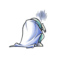 FlameTheElf anime blue down depression Sticker