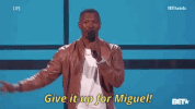 jamie foxx give it up for miguel GIF by BET Awards