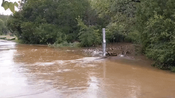 Creek Overflows in Austin Following Heavy Rain