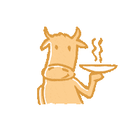 Cow Eating Sticker by Küchenzauber