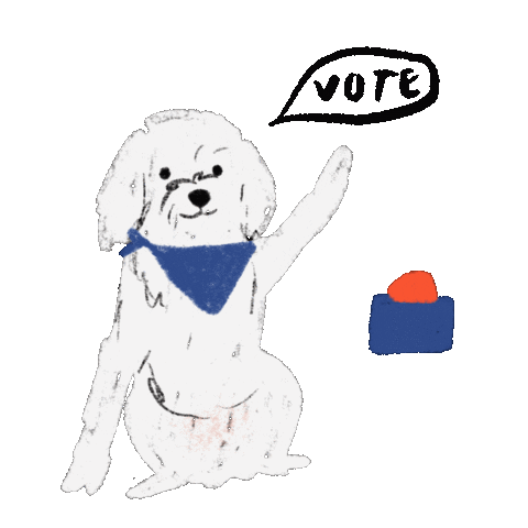 Dogs Voting Sticker by Andrea Caceres