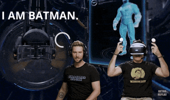 RETROREPLAY batman virtual reality fist bump nolan north GIF
