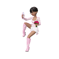 Girl Flowers Sticker