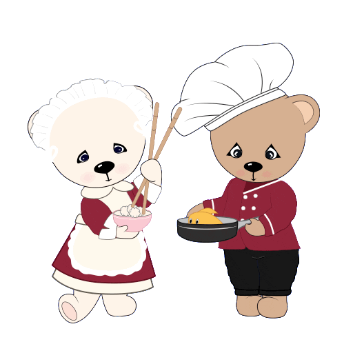 Teddy Bears Cooking Sticker