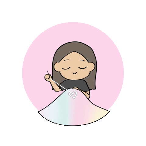 nadyalow giphyupload art girl sewing Sticker